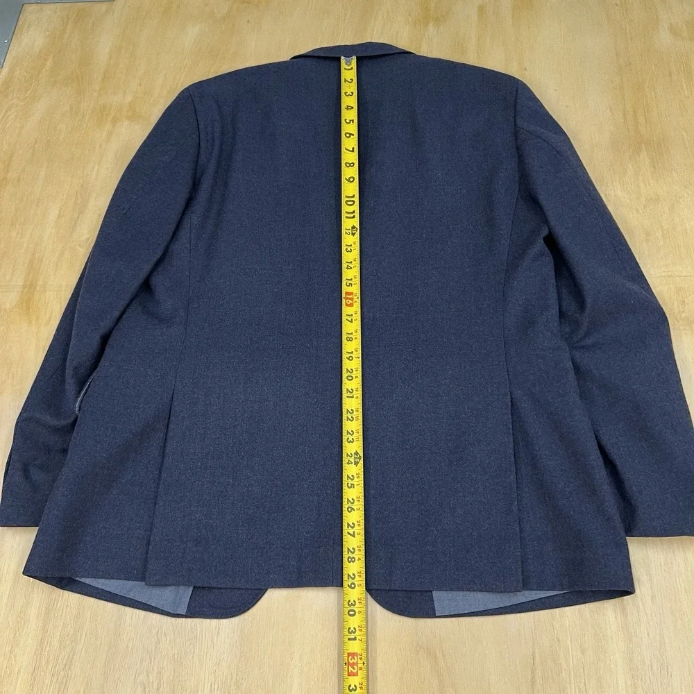 Wallin & Bros Soft Tweeded Blazer Sport Coat Mens 42R Slim Fit Wool Grayish Navy